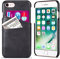 QLTYPRI iPhone SE 2022 5G/iPhone SE 2020/iPhone 8/iPhone 7 Hülle, Handyhülle mit Kartenfach PU Ledertasche Hart PC Etui Ultra Dünne Rückschale Stoßfest Schutzhülle für iPhone 7/8/SE 2/SE 3 - Schwarz