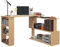 HOMCOM Scrivania Computer PC Angolare con Design a L Girevole a 5 Ripiani per Casa e Ufficio, Tavolo da Pranzo in Legno, 120x110x74.5 cm