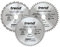 Trend Wood Mitre Saw Blades, 216mm Diameter, 30mm Bore, 24/48/60 Teeth, 2.6mm Kerf, -5° Hook, TCT, Coarse/Fine/Extra-Fine Finish, 3 Pack, CSB/CC216/3PK