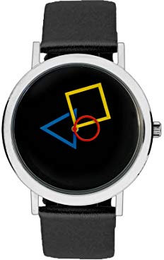 Aristo - Damenarmbanduhr im Bauhausstil mit schwarzem Lederarmband und schwarzem Ziffernblatt - 100 Jahre Bauhaus Jubliäum - Made in Germany
