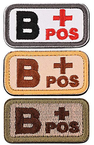 FaithHeart Type B Blutgruppe Emblem Bestickter Aufnäher mit Klettverschluss Klett-Patch Blutgruppen Patch B