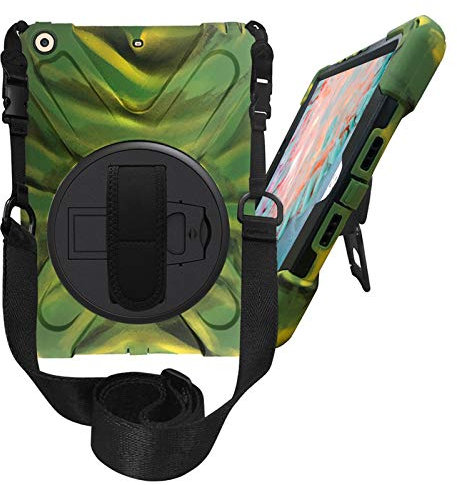 OKZone Coque pour New iPad 2017/2018,Rotatif à 360 degrés et d'un Ceinture de Cravate, Anti-Choc,Compatible avec Apple New iPad 9.7 Pouces (Camouflage)