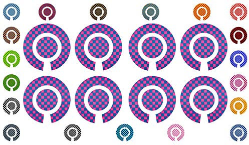Acclaim Lawn Bowls Identification Stickers Markers 2 Full Sets of 4 Self Adhesive Small Check (Royal Blue/Pink)