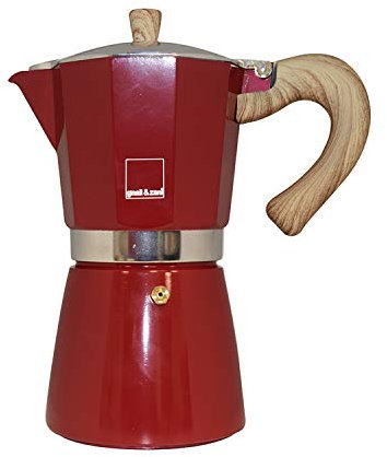 Gnali & Zani VEZ009/IND/RED - Caffettiera in alluminio, colore: Rosso