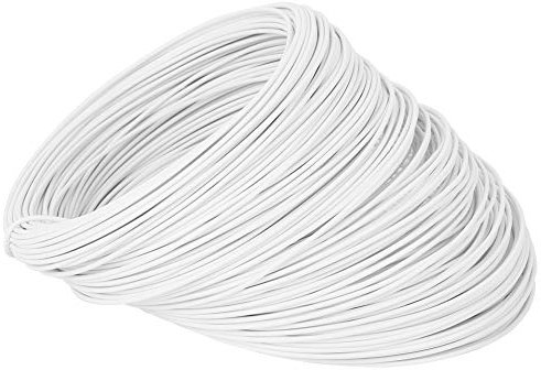 100 metros de forma redonda blanco 0,55mm / 0,02 pulgadas alambre de hierro galvanizado lazos blancos juguetes Cable de almacenamiento productos electrónicos de jardinería