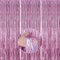 PartyWoo, 3 Stück, Lametta Vorhang, Deko, Hintergrund, Foil Fringe Curtains, Geburtstag, Party, JGA, Gestreift, Pink, Partydeko für Hochzeit, Baby Shower (Rosa, 1x2m)