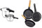 BRA Olla, Metal, Plata, 4 y 7 litros + Efficient Orange Set de 3 sartenes, aluminio fundido con antiadherente tricapa libre de PFOA