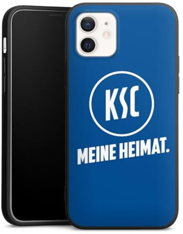 Premium Silikon Hülle kompatibel mit Apple iPhone 12 Handyhülle schwarz Case Karlsruher SC KSC Statement