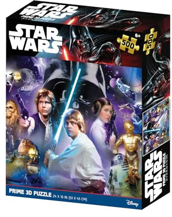 Prime 3D -RD-RS263108 Does Not Apply Linsenpuzzle Star Wars Charaktere 500 Teile, Mehrfarbig, einzigartig