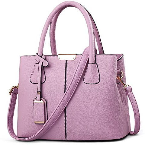 DORRISO Moda Donna Borsa a Mano Grande Capacità Borsa a Tracolla Elegante Borsa Messenger Ornamenti di Moda PU Pelle Tote Borse Comodo Donna Borsa Tracolla Viola