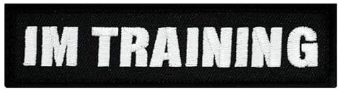 Café Viereck ® Hundehalsband Hundegeschirr Patch für Hunde mit Klett - 11 x 3 cm (Im Training)