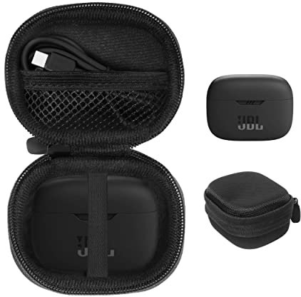 CaseSack Case for JBL Tune 230NC, 130NC TWS True Wireless in-Ear Noise Cancelling Headphones, Also fit for Tune 225TWS, 125TWS, 120TWS, 115TWS (Black case)