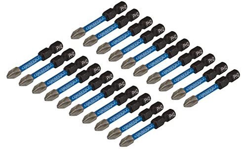 Draper 05697 Cross Slot/PH Type Impact Screwdriver Bits, No.2 x 50mm (Pack of 20)