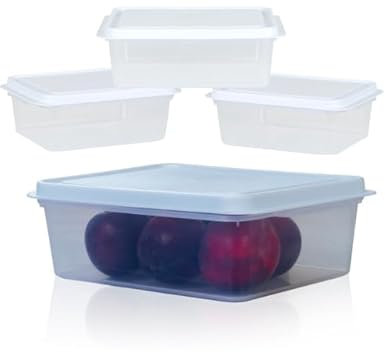 Checkmart [3 Pack Snap-On Airtight containers with Lids 2000ml (2 Litre) Food Storage Containers, Meal Prep containers with lids 3 Pack - Leak Proof Microwave Freezer Dishwasher Safe Reusable