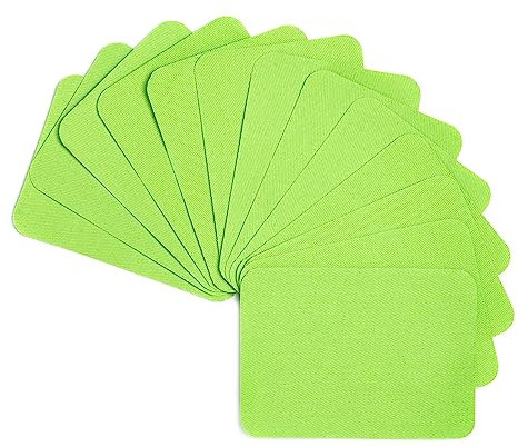 AXEN 12PCS Iron on Repair Patches, 100% Cotton Fabirc Mending Patches for Clothing, Pants, Dress, Shirts, Coats, Jeans and More, Green
