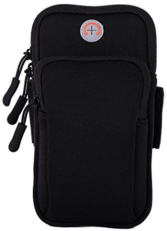 Brazalete Deportivo,Universal Impermeable Teléfono Brazalete,Brazalete movil Running,Impermeable Teléfono Móvil Brazo Bolsa de Viaje Cartera Bolsa,para Gimnasio,Deportes (Negro)