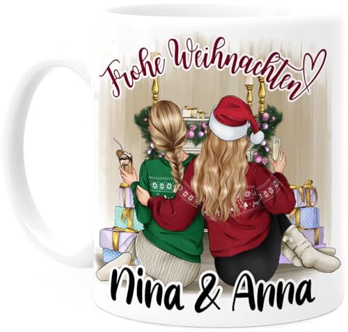 Tassenliebling® - Tasse beste Freundinnen personalisiert mit Spruch selbst gestalten - Beste Freundin Tasse - Geschenk beste Freundin Weihnachten - BFF - Freundschaftsgeschenk