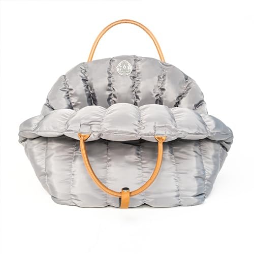 Flying Dog Baily 3-in-1Hundetasche-Luxus Tragetasche, Autositz & reisebett mit Memory-Foam Grau für Kleine Hunde bis 10 kg