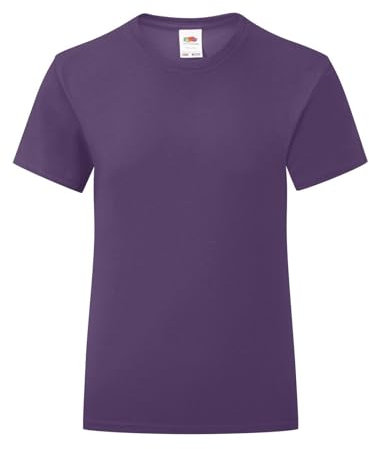 T-Shirt Girls Iconic T. Maglietta Sfiancata Bambina Manica Corta Cotone 100% - MOD. FRU 61-025-0 (3-4 Anni, Viola)