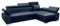 MEBLE-LUX - Ecksofa OTTO, Eckcouch mit Schlaffunktion, Federkern, Verstellbare Kopfstützen, Einfacher Klappmechanismus, Bettfunktion, Zusätzlicher Stauraum, Plüsch Marineblau, Rechts