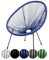 sunnypillow Acapulco Gartenstuhl | gemütlicher Loungesessel für Wohnzimmer, Terrasse, Garten, Balkon Sessel Stuhl | Korbsessel Gartensessel im Retro Design | Outdoor/Indoor | Blau