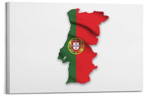 BPQN Karten-Poster, Europa-Flagge, Landkarte, dekoratives Gemälde, Leinwand, Kunstbild, 20 x 30 cm