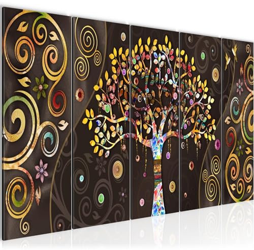 Runa Art Quadro Klimt Albero Della Vita L‘immagine Tela Non Tessuta Decorazione Murale Soggiorno Camera Da Letto 045356a