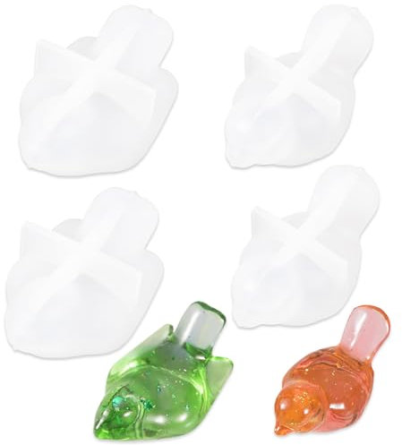 Silikonform Vögel, Silikonformen Gießformen, 3D Vögel Epoxidharz Silikonformen, Giessform Silikon Vögel Silikon Gießformen, Vögel Gipsformen Zum Gießen, Silikonformen Gießformen Frühling (4 Stück)