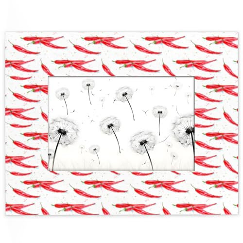 Red Peppers Bilderrahmen, 10,2 x 15,2 cm, passend für 13,9 x 8,8 cm große Fotos, Paprika-Chili-Holzrahmen, Desktop oder Wand, Heimdekoration, Bilderrahmen