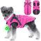 HezzLuv Hundemantel Winter, Hundemantel Wasserdicht, Warme Hundejacke mit Geschirr, Reflektierende Streifen, LED-Leuchtkragen, Wintermäntel für Hunde