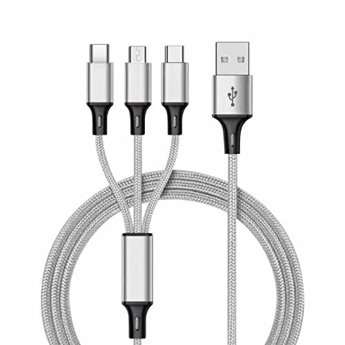 Multi Charging Cable, 3 in 1 Multi Retractable USB Charger Cable, Charging Cord Adapter with Type-C, USB Port Compatible with Cell Phone Tablets