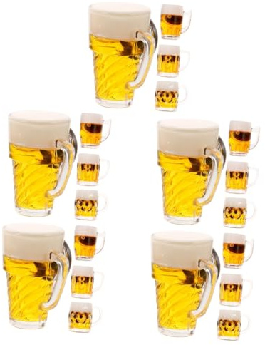 Amosfun 20 Stk Bierglas-Anhänger Biergläser bier tasse beer mug Bierkrug Requisiten Bierkrug- Becher Mini-Schnapsflaschen Mini- - -Requisiten Party-Kuchen-Ornamente Plastik