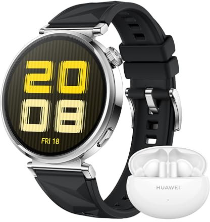 HUAWEI WATCH GT 5 41mm Schwarz+Extra FreeBuds 5i Weiß,Smartwatch,Kunstvolles Design,Sportfunktionen auf Profi-Niveau,Health-Tracking,EKG-Monitoring,bis zu 14 Tage Akkulaufzeit,GPS