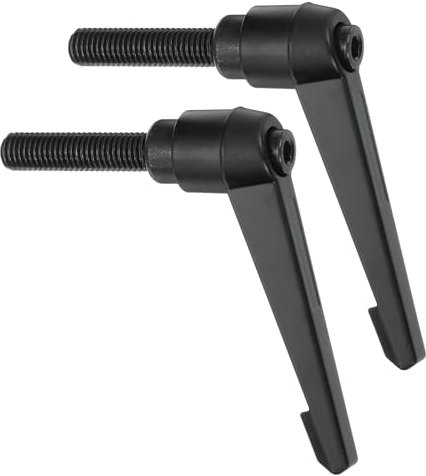 sourcing map 2 pomos ajustables M12 x 50 mm, rosca macho, trinquete de liberación rápida, perno giratorio para maquinaria de torno, color negro