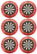6 x Dartboard RED Edible Wafer or Icing Cupcake Toppers Fun Party Cake Decorations Perfect For Brownies Cookies Muffins & More! (Premium Icing Sheet)