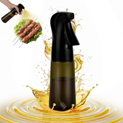 hoforife Flacon pulvérisateur d'huile d'olive en verre de 170,1 g pour la cuisine, flacon distributeur d'huile avec contrôle des portions pour cuisine (bouteille verte, blocage de la lumière)