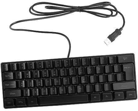 Housoutil Mini Gaming Keyboard Rgb Backlight 61-key Keyboard for Ergonomic Low Profile Office Use