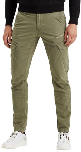 PME Legend Herren Cargohose NORDROP - Tapered Fit - Blau Beige Oliv Grün W29-W40, Größe:30W / 34L, Farbe:Oil Green 6379