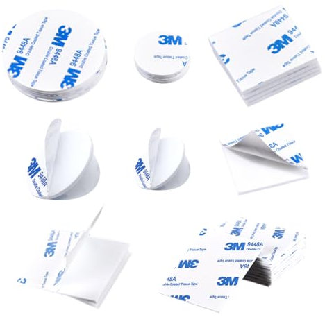 40 Pezzi Pads Nastro Biadesivo Schiuma, Pad Biadesivo Extra Forte, Adesivo 3M Biadesivo Extra Forte Rettangolare & Quadrati & Tondo, Impermeabili per la Casa, Ufficio e Auto