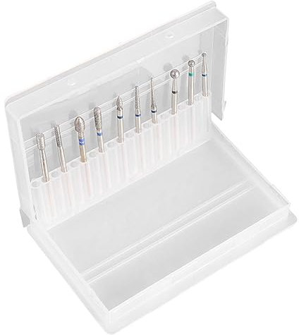 Mikinona Professional Manicure Drill Bits Set, 1# Tungsten Alloy Nail Grinding Head Cuticle Cleaning Function, Electric Nail Drill Tool Kit for Home and Salon Use