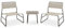 Avilia Gartenmöbel-Set Cannes – Set aus Tisch und Stühlen für den Außenbereich, aus Stahl, dunkelbraun, mit Sesseln aus beigem Textilene und quadratischem Tisch aus gehärtetem Glas, kompakt