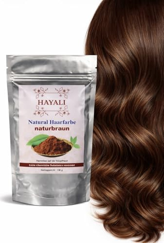 Hayali Natural Haarfarbe. Henna Haartönung, 100g, Chemiefreie Haarfarbe, Grauhaarabdeckung. Anti-aging. Organic. Vegan. حناء. (Braun)