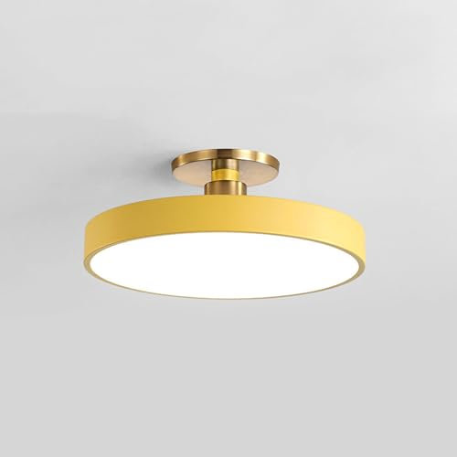 RXPVUXE Plafonniers Semi-encastrés à LED avec télécommande, luminaire Moderne à intensité Variable près du Plafond, plafonnier en métal de Conception Ronde pour Cuisine, Chambre à Coucher, entrée