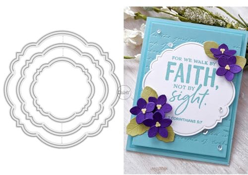 DzIxY Runde Spitzenetiketten-Metall-Stanzformen für Kartenherstellung, Prägepapier-Stanz-Set, Scrapbook-Schablonen, Zubehör, Maschinenvorlagen