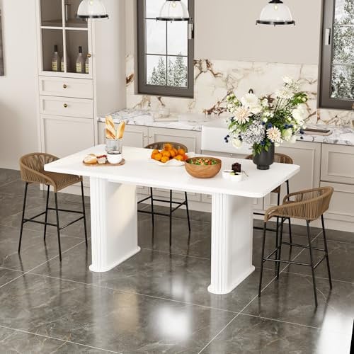 Caldion Esstisch Moderner, Esstisch mit 2 Beinen,Esszimmertische, Tisch, Schreibtisch, Multifunktionstisch für Esszimmer, Wohnzimmer,Küche,Hochglanz-Tischplatte 160x74x80cm