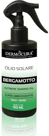 Dermocura Olio Super Abbronzante Corpo Estremo Per Un'Abbronzatura Intensa e Durativa, Acceleratore di Abbronzatura al Bergamotto - Olio Abbronzante Corpo Idratante 150 ml