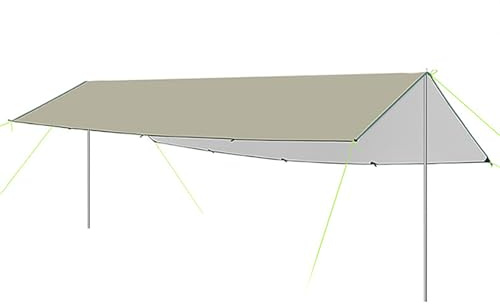 Cosiki Camping Tarp, Hammock Tarp Oxford Cloth Camping Shelter Canvas, Picnic, Party (L)