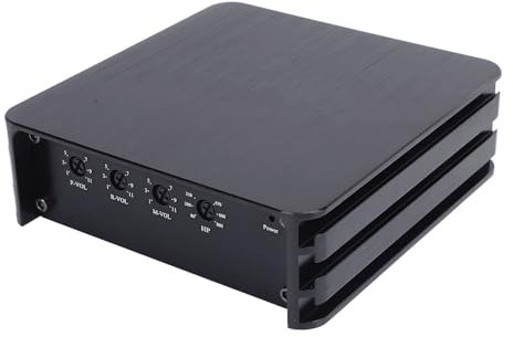 Luocute Amplificador de Altavoces de Automóviles, Aleación de Aluminio DSP 320W Mejora la Calidad del Sonido con Disipación de Calor de Ranura Grande para Teléfono, Enchufe y Cableado (6 Canales)