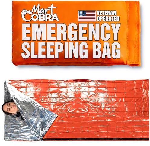 Emergency Sleeping Bag 1 Pack | for Survival Gear and Supplies Life Bivy Sack Waterproof Mylar Emergency Blankets for Survival Kit Car Camping Gear Hiking Tac Bivvy Go Bag Supplies Sleep Sacks Shelter
