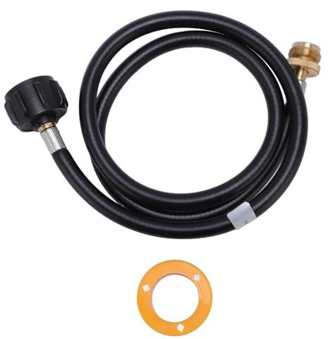 ViaGasaFamido 350psi Hochdruckkraftstoff -Gasverlängerungsschlauch mit QCC1 Bis CGA600 -Adapter für Tragbare Grillgrills, Camp -Herden, Heizungen und Wohnmobile (6 Fuß)